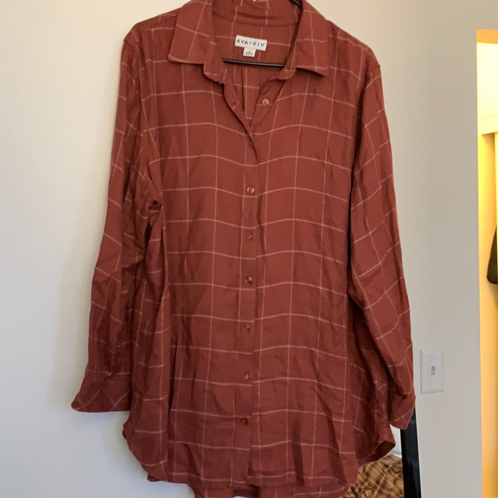 Ava & Viv peach flannel